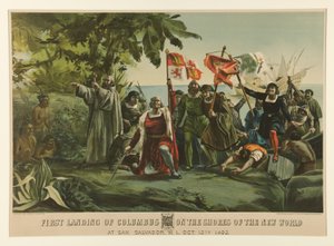 Premier débarquement de Colomb sur les rives du Nouveau Monde