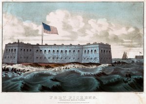 Fort Pickens : Port de Pensacola, Floride, c.1860 (lithographie en couleur)