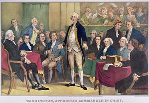 George Washington nommé commandant en chef, publié en 1876 - Currier and Ives