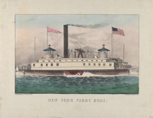 Bateau de ferry de New York, vers 1860-65 - Currier and Ives