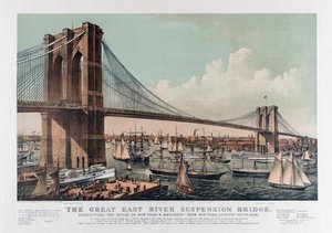 Le pont de Brooklyn par Currier & Ives, c.1892