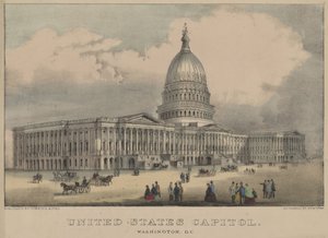 Capitole des États-Unis, Washington, D.C. 1872 (lithographie en couleur)