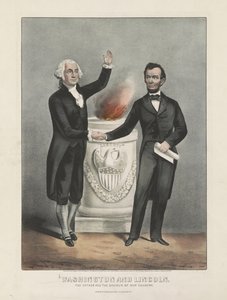 Washington et Lincoln. Le père et le sauveur de notre pays, vers 1865