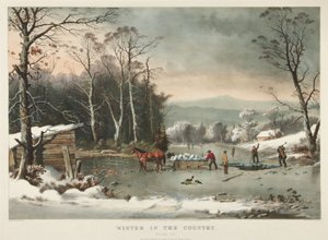 Hiver à la campagne, récolte de glace