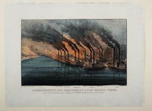 Bombardement et capture de Fort Henry, Tennessee, vers 1862 - N. and Ives, J.M. Currier