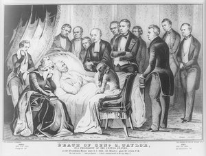 Zachary Taylor sur son lit de mort à la Maison Blanche, 1850