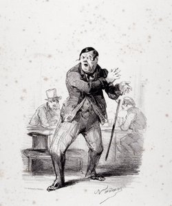 Comédiens sur scène. Planche insérée dans l