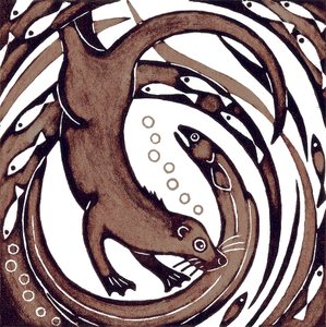 Loutre avec anguille, 2010 - Nat Morley