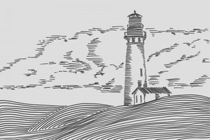 Paysage côtier avec phare - Natalie Bruns