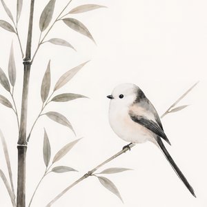 Oiseau gracieux sur un bambou - Natalie Bruns