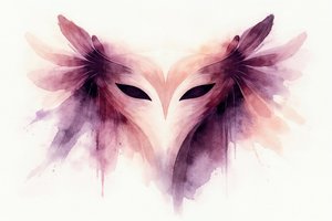 Masque de chouette aux couleurs aquarellées et éthérées