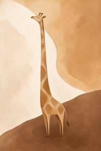Paysage serein avec une girafe