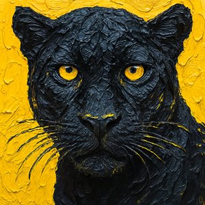 Panthère noire texturée - Natalie Bruns