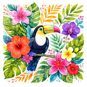 Toucan de la jungle aux couleurs vives