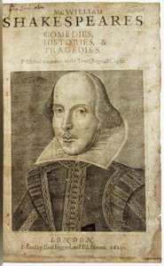 Portrait de William Shakespeare sur la page de titre de Comédies, histoires et tragédies