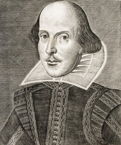 Portrait de William Shakespeare sur la page de titre des Comédies, histoires et tragédies i... - Nathan Benn