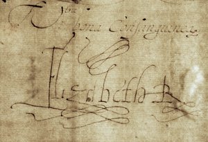 Signature Elizabeth R pour la reine Elizabeth I