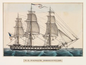 Frégate américaine Constitution - Nathaniel Currier