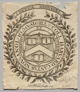 Ex-libris : Sceau du Collège de Harvard - Nathaniel Hurd