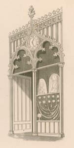 Conception de devanture de magasin dans le style gothique décoré ou fleuri - Nathaniel Whittock