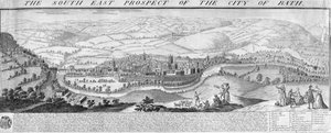 Perspective sud-est de la ville de Bath, 1734 - Nathaniel and Samuel Buck