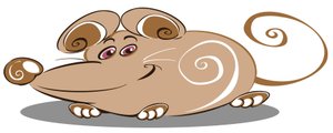 Souris brune bouclée - dessin animé