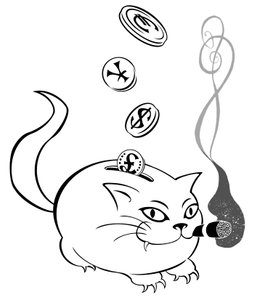 Grosse tirelire de chat - illustration allégorique de la crise financière