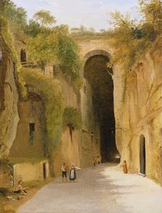 La Crypta Napoletana, sous la colline de Posillipo, Naples, vers 1840 - Neapolitan School