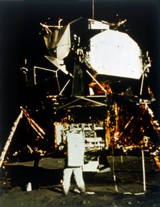 Buzz Aldrin près du module lunaire sur la surface de la Lune, mission Apollo II, juillet 1969