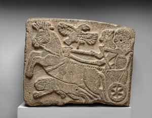 Relief orthostate : scène de chasse au lion, vers IXe siècle av. J.-C.