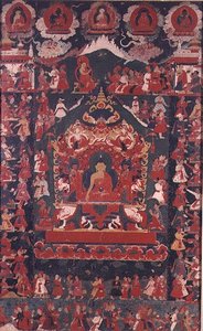 Bouddha inaugurant la pratique de recevoir des aumônes, de 