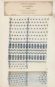 Échantillon de mousseline de Kathamandoo au Népal, de The Collection of the Textile Manufacturers of India, par John Forbes Watson, publié en 1866