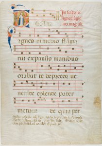 Sainte Agnès dans une initiale historiée "V" d