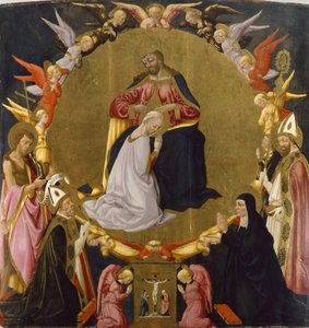 Le Couronnement de la Vierge avec des Anges et quatre Saints, c.1470-75
