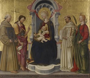 Vierge et Enfant en majesté avec quatre Saints, c.1450 - Neri di Bicci