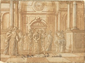 Le Christ et la femme adultère - Netherlandish 16th Century