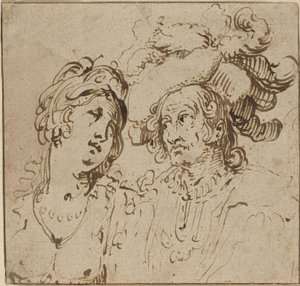 Cavalier avec une prostituée - Netherlandish 17th Century