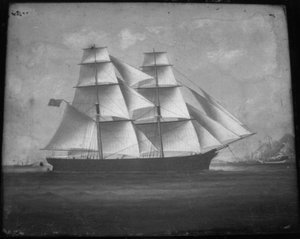 Waverley, construit par McGregor Bros, entrant à Waipu, 1863