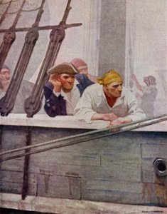 Illustration pour Kidnapped de Robert Louis Stevenson (lithographie en couleur) - Newell Convers (after) Wyeth