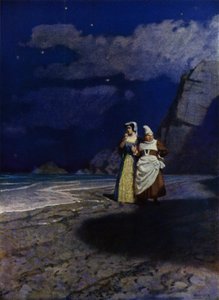 Illustration pour Westward Ho! de Charles Kingsley (lithographie en couleur)