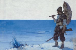 Robinson Crusoé : Page de garde - Newell Convers Wyeth