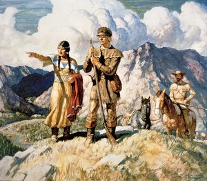 Sacagawea avec Lewis et Clark pendant leur expédition de 1804-06
