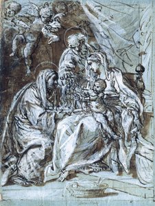 La Sainte Famille et Sainte Anne, lisant un psaume - Niccolò Berrettoni