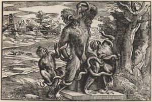 Caricature du groupe Laocoon - Niccolò Boldrini after Titian