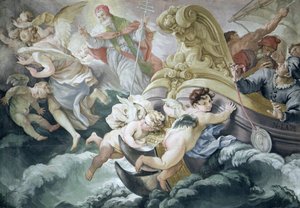 La tempête miraculeusement calmée au contact du médaillon de Pie V - Niccolo Francesco Lapi