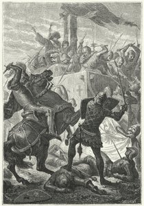 La lutte pour le carroccio des Lombards à la bataille de Cortenouva