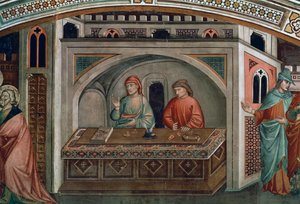 Deux banquiers, détail de la Vie de Saint Matthieu - Niccolo di Pietro Gerini