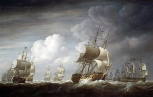 Une flotte de navires Indiaman, navires britanniques de la British East India Company