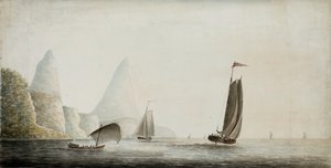 Embarquement des esclaves au large des Pitons, Sainte-Lucie, vers 1771