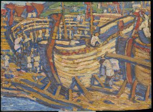 Construction des navires. Esquisse pour la peinture du même titre, 1903 - Nicholas Roerich
